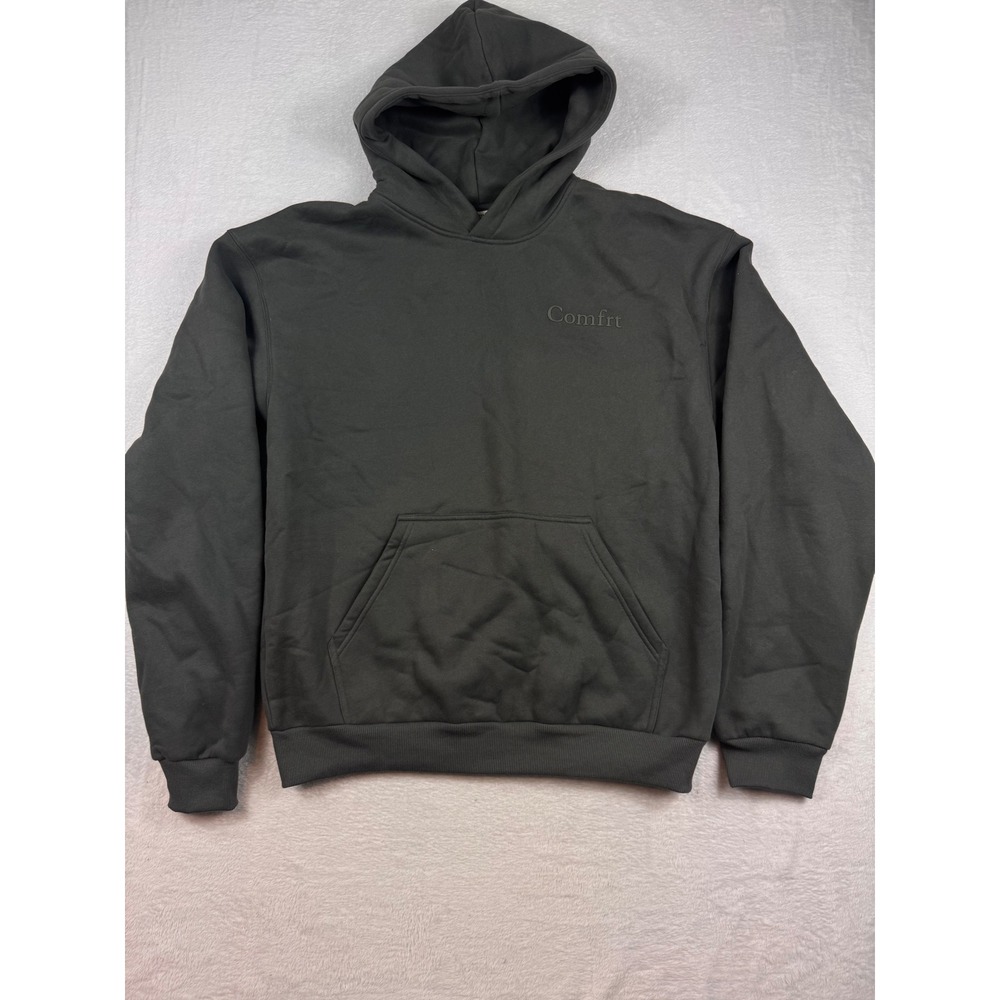 Comfrt Signature Hoodie Charcoal Gray Fleece Pullover Sweatshirt Size XL
